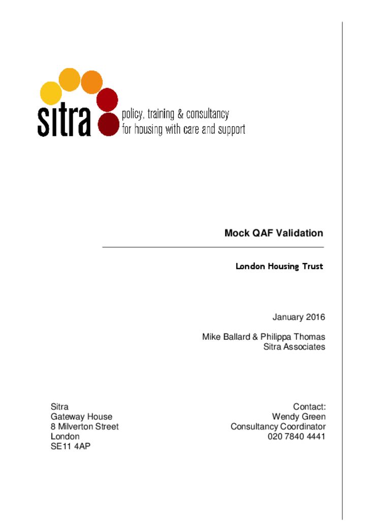 thumbnail of LHT QAF validation LAST Final Report Wendy